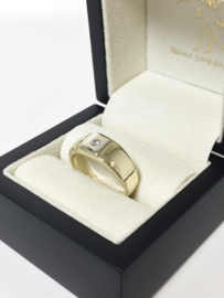 14 K Bicolor Gouden Rolex Ring Zirkonia - 5,55 g