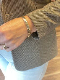 14 Karaat Bicolor Gouden Schakel Armband - 19 cm / 19,1 g / 9 mm