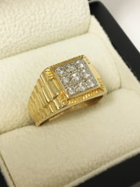 18 K Gouden Rolex Ring - Heren / 0.36 crt Diamant G / SI