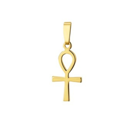 14 K Gouden Ketting Hanger - Ankh Kruis 2,5 cm