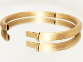 18 K Rosé Gouden Slaven Armband ( gematteerd )