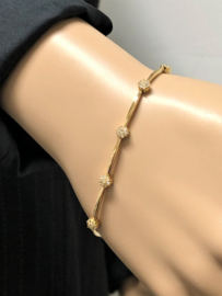 18 K Rozet Schakel Armband 0.23 crt Briljantgeslepen Diamant - 17,3 cm