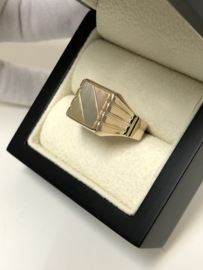 14 K Tricolor Gouden Zegelring - 6,9 g