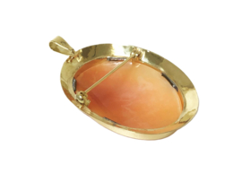 Antiek 14 Karaat Gouden Schelp Camee Hanger - 5 cm / 9,7 g