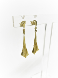 Fins Designer Riitta Hakala 14 K Gouden Oorhangers - 4 cm