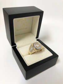 14 K Bicolor Gouden Heren Rolex Ring Zirkonia - 10,4 g