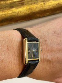 Must de Cartier Tank Black Roman Dial Quartz Dames Polshorloge - 366001