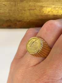 18 Karaat  Gouden Munt Ring 2 Pesos - Estados Unidos Mexicanos