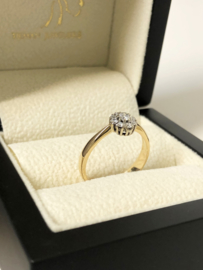 14 K Gouden Rozet Ring 0.25 crt Briljantgeslepen Diamant - H/ VVS2