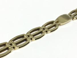 14 K Gouden Fantasie Schakel Armband - 18,7 cm / 15,2 g