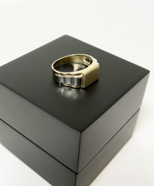 14 K Bicolor Gouden Heren Zegelring Rolex Ring - Mt 19,75