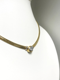 14 K Gouden Omega Colitaire 0.50 crt Briljant Geslepen Diamant G / IF - 42,5 cm / 23,2 g