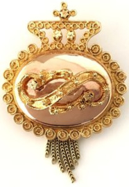 Antiek 14 K Gouden Mutsenbel Broche - ca 1900