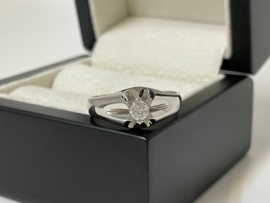 14 K Witgouden Tiffany Ring 0.20 ct Briljant Geslepen Diamant - H / VVS1