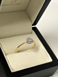 Diamonde 14 K Gouden Rozet Ring 0.25 crt Briljantgeslepen Diamant