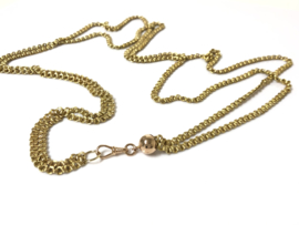 Twee-Rijig Antiek Gouden Collier / Sautoir  - 75 cm / 17,6 g