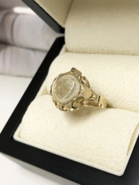 Vintage 8 Karaat Antieke Ring Kennedy Memory Muntje