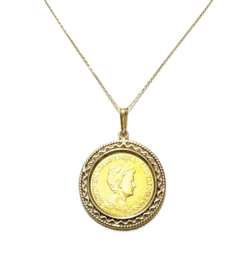 14 Karaat Gouden Munthanger Gouden Tientje Wilhelmina 1913