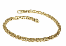 14 K Gouden Konings Armband Byzantijns - 23 cm / 20,7 g