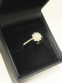 14 K Bicolor Gouden Rozet Ring 0.25 crt Briljantgeslepen Diamant