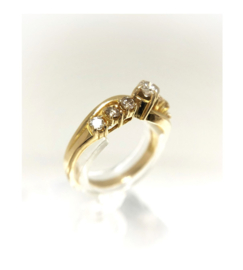 18 K Gouden Slagring 0.45 ct Briljant Geslepen Diamant - H / SI