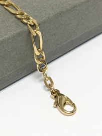 14 K Gouden Figaro Schakel Armband - 19 cm / 7,45 g