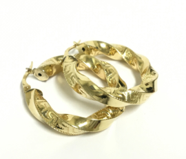 14 K Gouden Wokkel Creolen Versace - 3 cm / 6,4 g