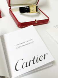 Must de Cartier Tank Large Date Ivory Roman Dial Quartz Full Set Incl Cartier Garantie
