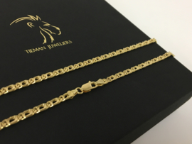18 K Massief Gouden Valkoog Schakel Ketting - 51 cm / 21,25 g