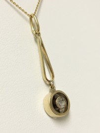 Antiek 14 K Gouden Hanger Roosgeslepen Diamant