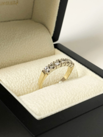 14 K Bicolor Gouden Rijring 0.25 ct Briljant Geslepen Diamant - H / VS