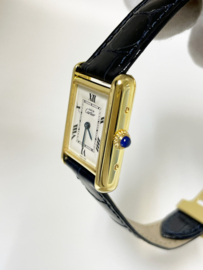 Must de Cartier Tank Midsize Quartz White Roman Dial Deployante Incl Cartier Garantie