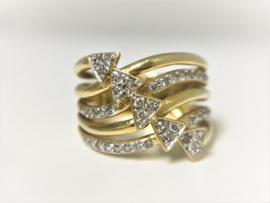 18 K Gouden Bandring 0.45 crt Briljantgeslepen Diamant - H/SI