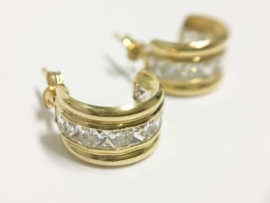 14 K Gouden Oorstekers Prinses Geslepen Zirkonia