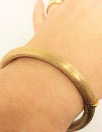 18 K Rosé Gouden Slaven Armband ( gematteerd )