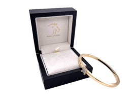 18 Karaat Massief Gouden Bangle Prinses Geslepen Diamant - 20.2 g