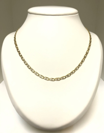 14 K Bicolor Gouden Schakel Ketting - 48 cm / 14,4 g