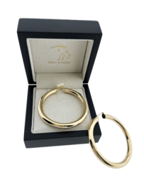 14 Karaat Gouden Oorringen Ronde Buis Diameter 5 cm / Breedte 5 mm