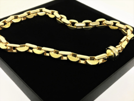 BARAKA  18 K Bicolor Gouden Schakel Collier - 45 cm / 126,61 gr