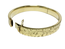 14 K Gouden Slaven Armband Floraal Gravé  - 26,2 g