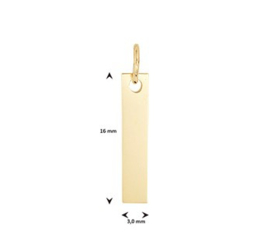 14 K Gouden Graveer Hanger Plaatje - 1,6 cm