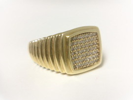 14 K Gouden Heren Rolex Ring Briljantgeslepen Zirkonia
