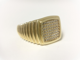 14 K Gouden Heren Rolex Ring Briljantgeslepen Zirkonia