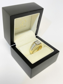 14 K Gouden Rolex Heren Ring President Carré Geslepen Heldere Cubic Zirkonia