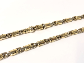 14 K Bicolor Gouden Schakel Collier - 44 cm / 20,55 g