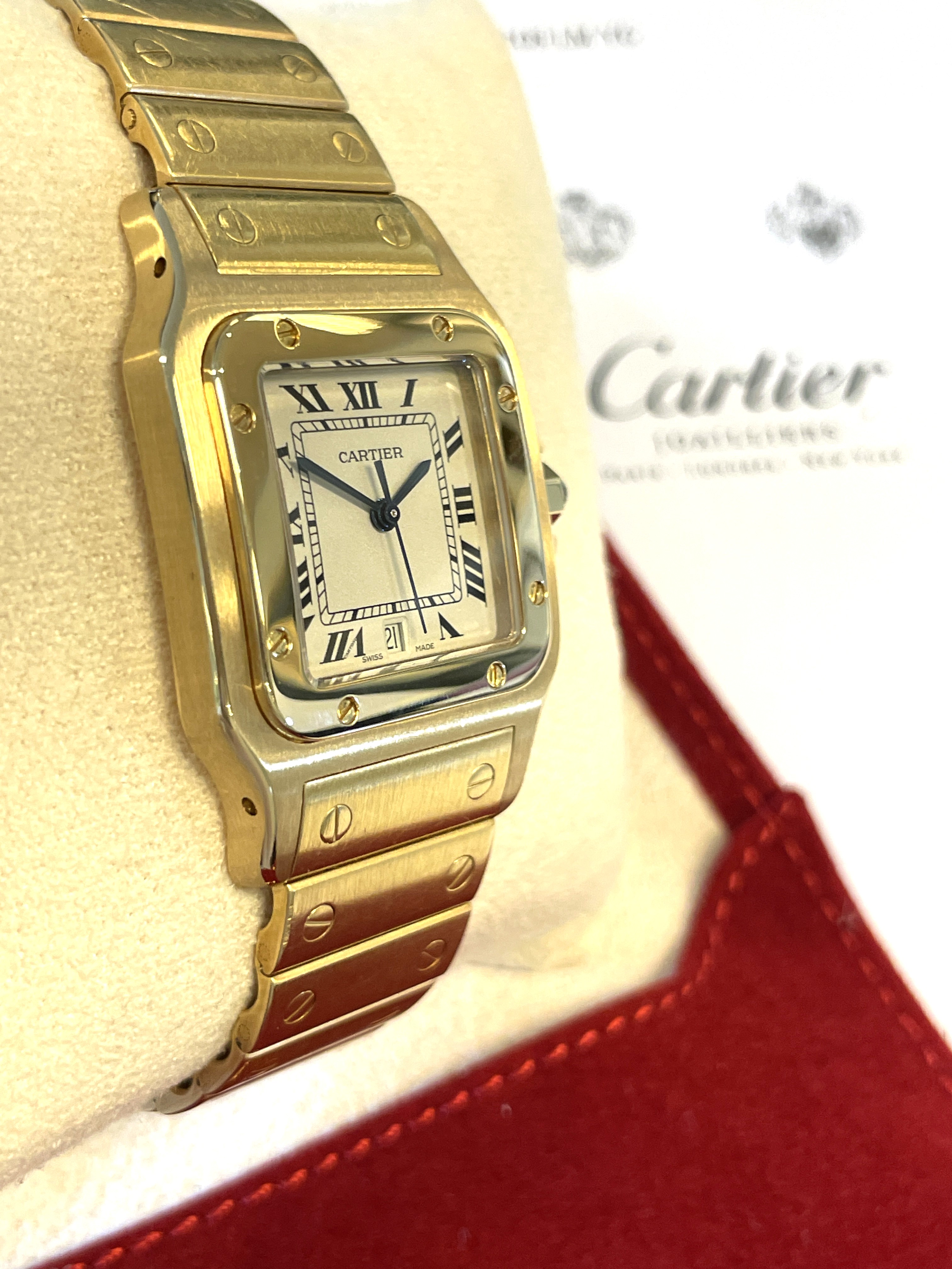 Santos de Cartier Galbee Large Model 18 Karaat Goud - Full Set / Ref. 2003