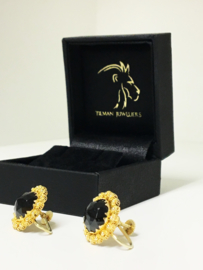 14 K Antiek Gouden Oorhangers Granaat Zeeuwse Knopen