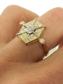 Luth Bijoux 18 K Gouden Design Ring 0.50 ct Briljant Geslepen Diamant