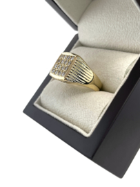 14 Karaat Gouden Heren Ring ca 0.50 ct Briljant Geslepen Diamant H/VS2-SI