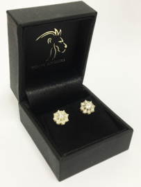14 K Gouden Rozet Oorstekers 1,3 crt Briljantgeslepen Diamant Top Wesselton